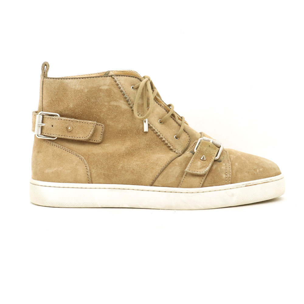 CHRISTIAN LOUBOUTIN Suede Belt Sneakers Brown Size EU 43