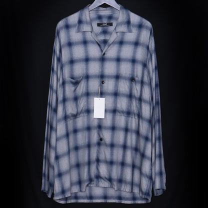 ESSAY 25SS Shadow Check Open Collar Shirt Blue Size 2