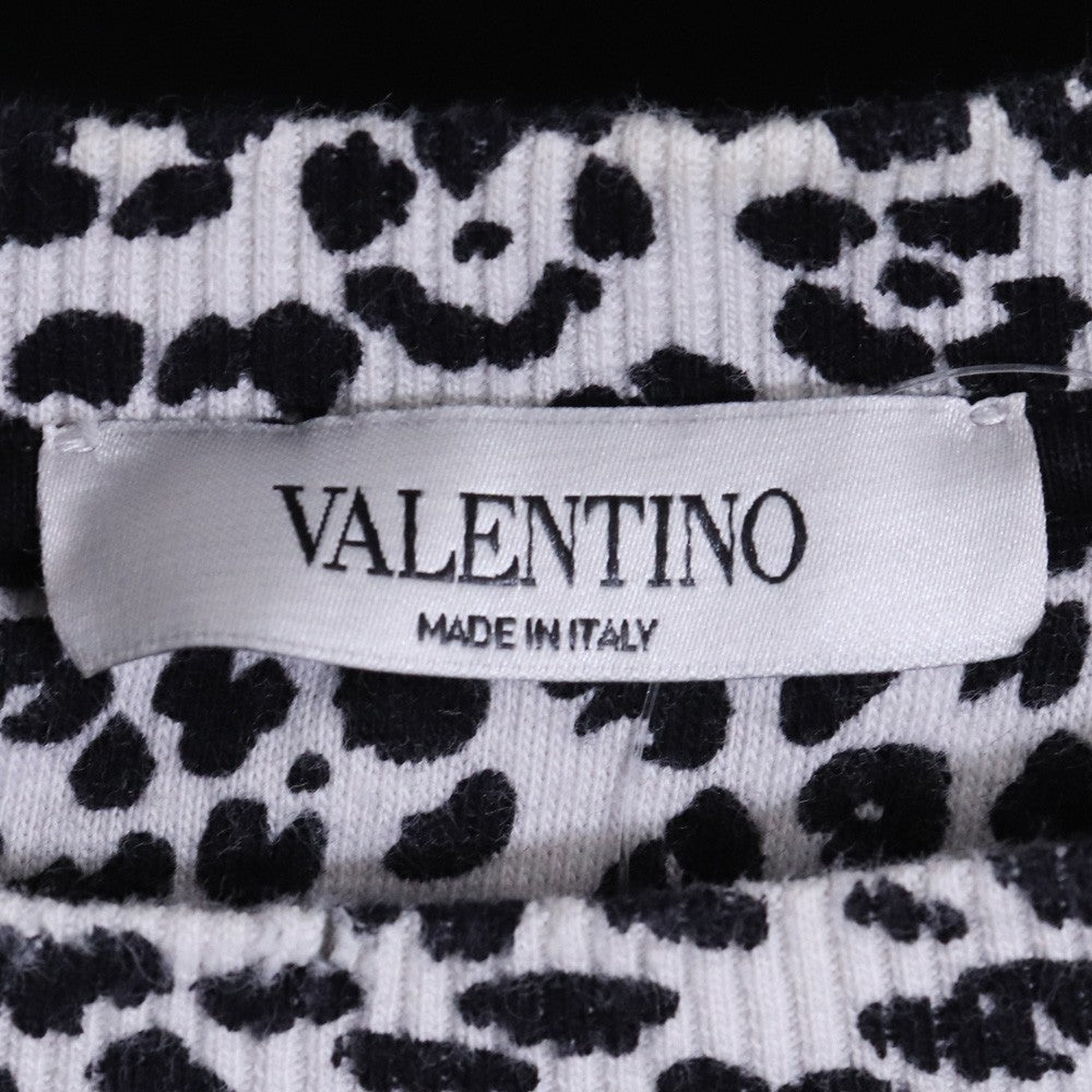 VALENTINO Leopard Print Sweatshirt White Black Size L