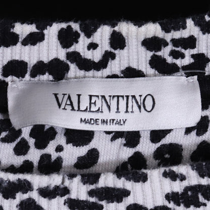 VALENTINO Leopard Print Sweatshirt White Black Size L