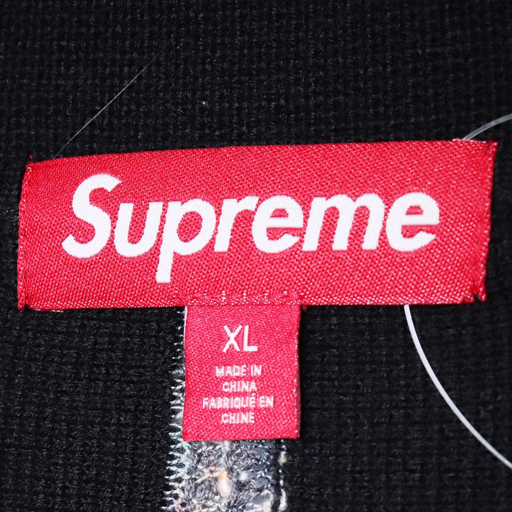 Supreme 24AW Speckle Stripe Zip Up Cardigan Black Size XL
