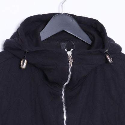 CHROME HEARTS Quilted Hooded Zip-Up Vest Black Size M