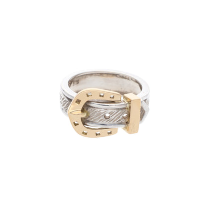 Hermes HERMÈS Silver Gold 925 Ring Multi
