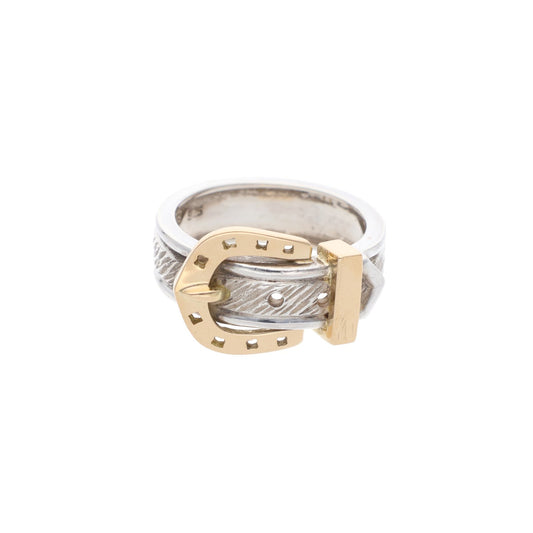 Hermes HERMÈS Silver Gold 925 Ring Multi