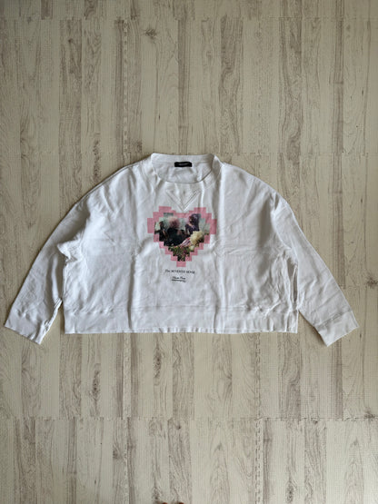 Vintage Undercover Tops - Undecover Cropped Sweatshirts White Undercover Logo Heart - Authentic Archive