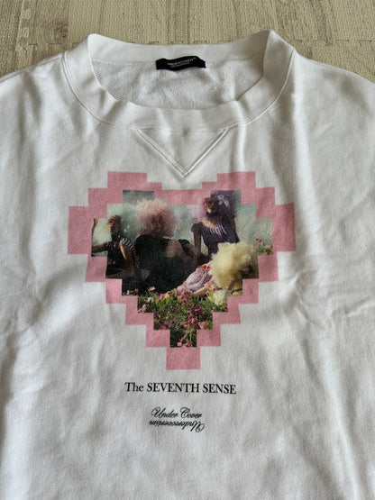 Vintage Undercover Tops - Undecover Cropped Sweatshirts White Undercover Logo Heart - Authentic Archive