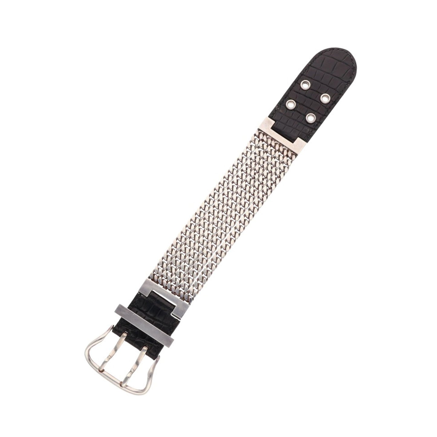 Hermes HERMÈS Silver Black 925 Bracelet