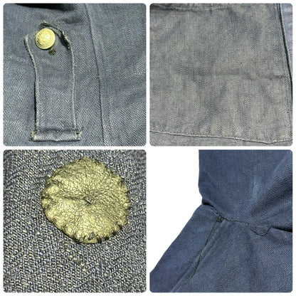 Euro antique 1920s French Linen Fireman Jacket