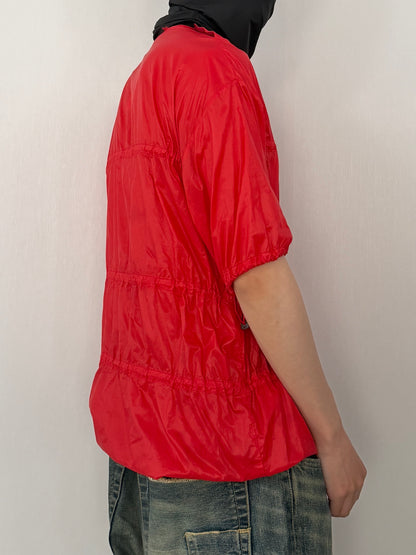 Raf Simons Red Nylon Long Sleeve Tee (08ss) Size 44