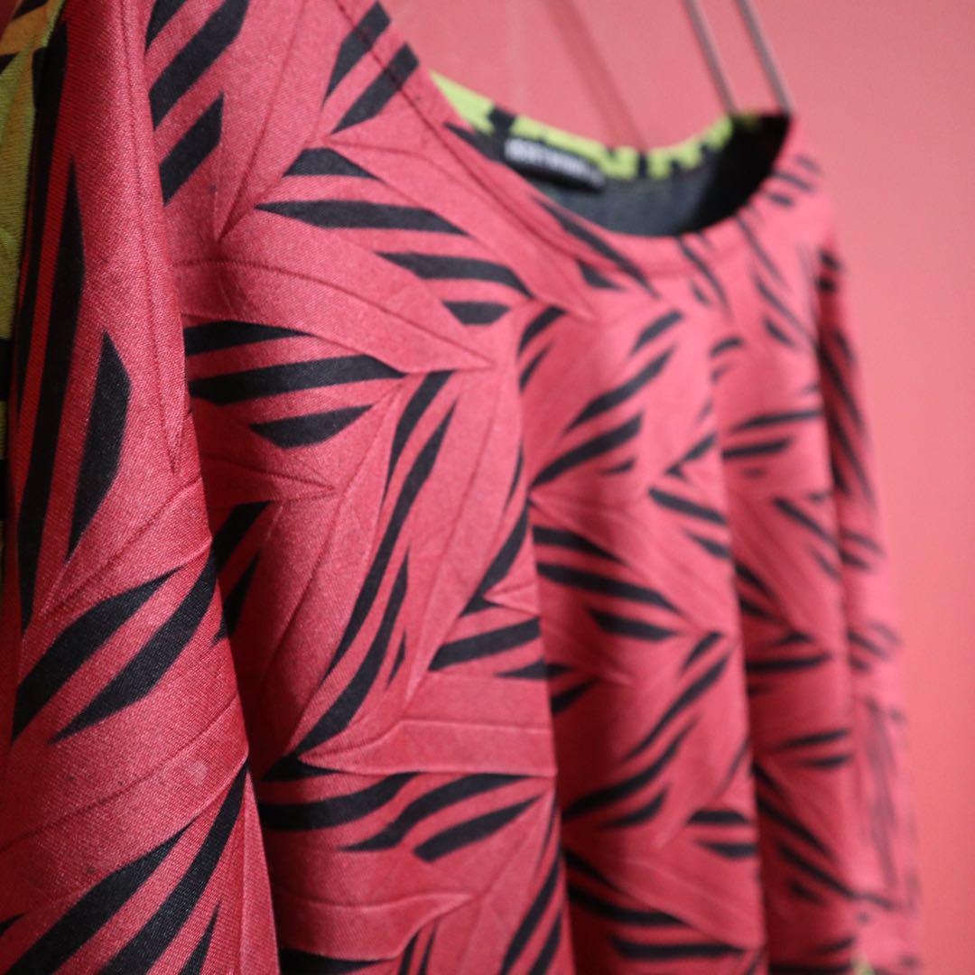 Issey Miyake SS Pleated Color Block Red Yellow Size 3