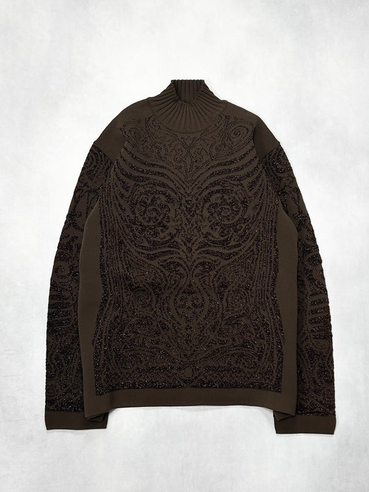 Jean Paul GAULTIER HOMME Arabesque High Glitter Knit Size 48