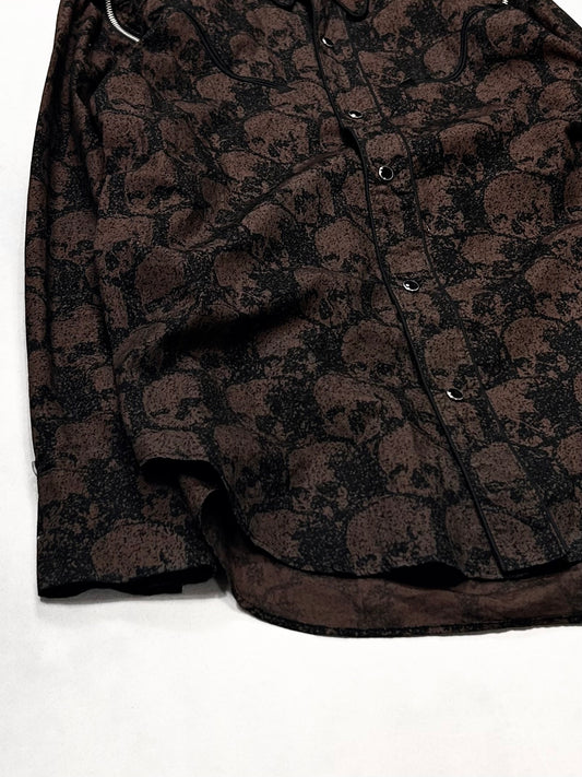 Undercover 1990s Variable Skull Western Shirt Brown Size M