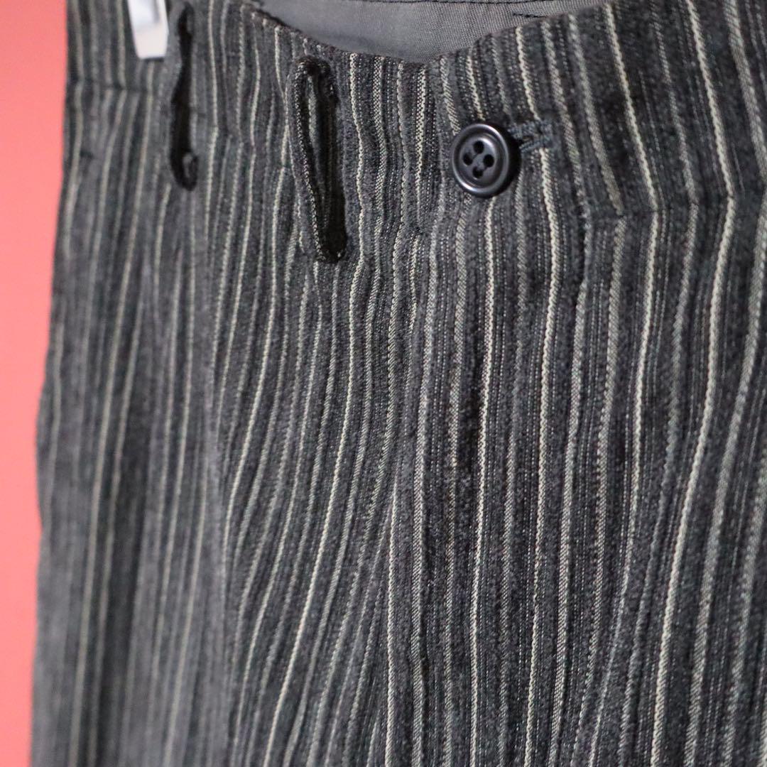 Yohji Yamamoto Stripe 3D Design Cropped Slacks Size FREE