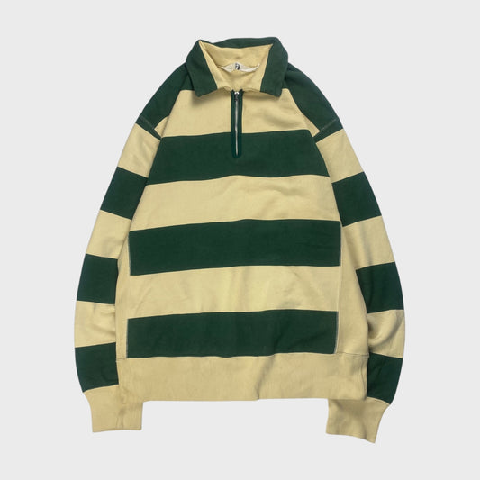 GOOD ENOUGH 90s Collared Striped Half-Zip Sweatshirt Size M