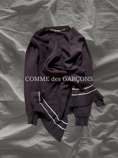 COMME des GARÇONS 80s Wool Attached Sweater Multi