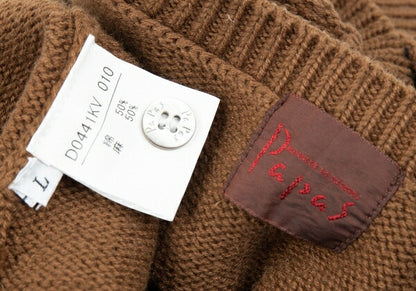 Papas Argyle Patch Knit Vest Cotton Blend Size L