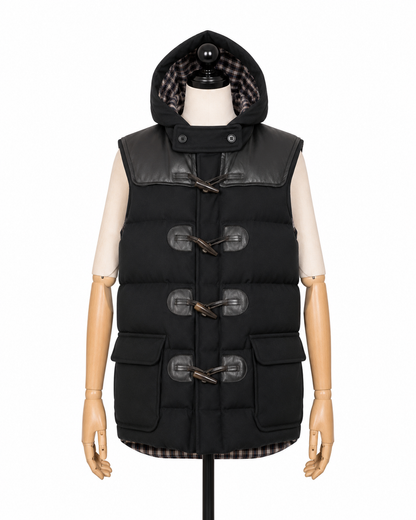 JUNYA WATANABE MAN Hooded Puffer Vest Toggle Black
