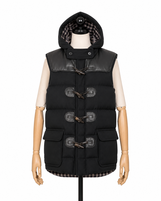 JUNYA WATANABE MAN Hooded Puffer Vest Toggle Black