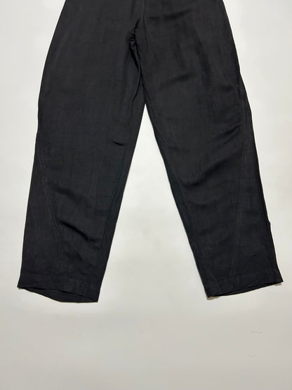 CLOSED M.F. Girbaud 80s Pleated Viscose Pants Black Size 46