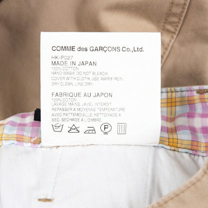 COMME des GARCONS HOMME Cotton Check Chino Pants Size XS