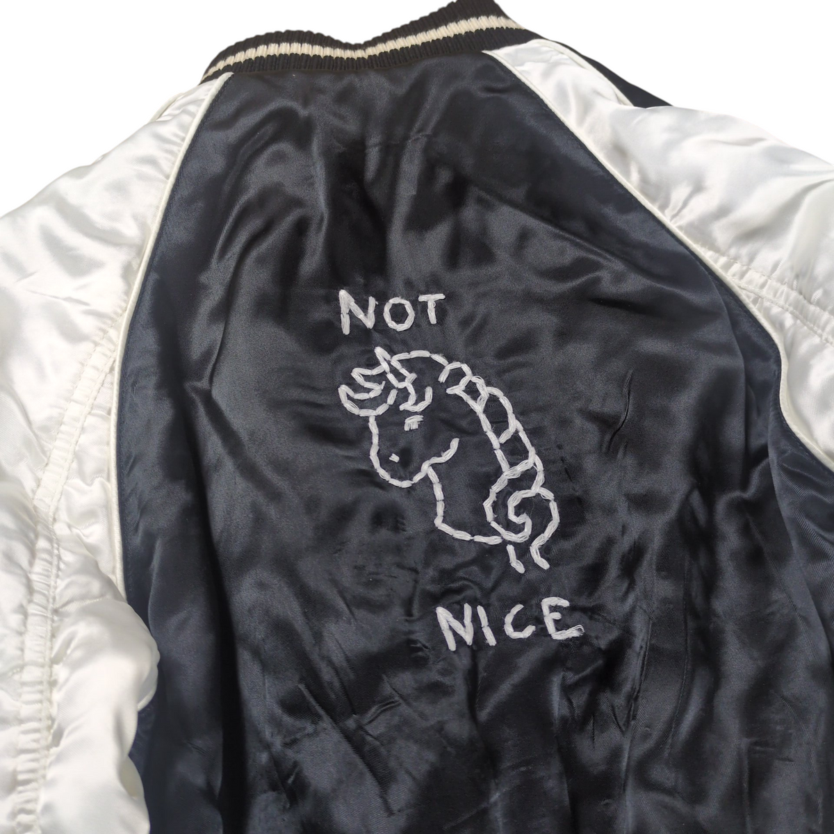 Miu Miu MIU Logo Reversible Rayon Souvenir Jacket Size 36