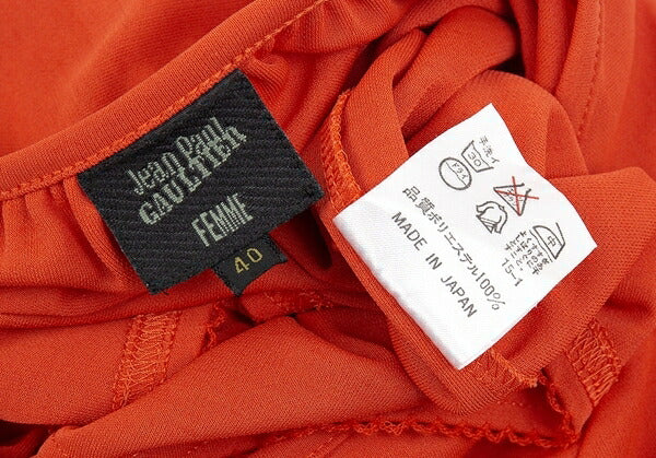 Jean Paul GAULTIER FEMME Side Open Blouse Orange Size 40