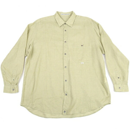 Papas Linen Shirt Light Green Size LL