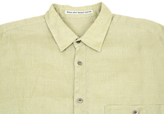 Papas Linen Shirt Light Green Size LL