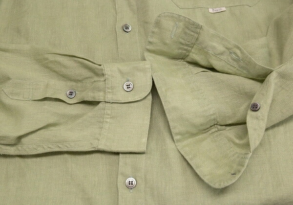 Papas Linen Shirt Light Green Size LL