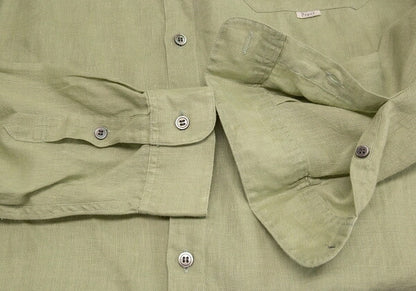 Papas Linen Shirt Light Green Size LL