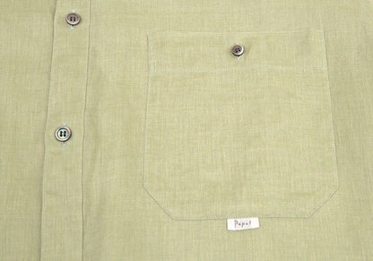 Papas Linen Shirt Light Green Size LL