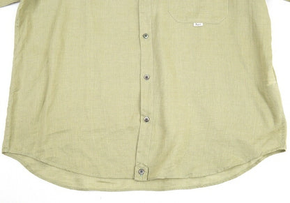 Papas Linen Shirt Light Green Size LL