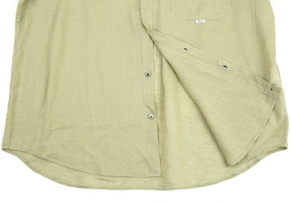 Papas Linen Shirt Light Green Size LL