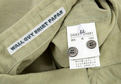 Papas Linen Shirt Light Green Size LL