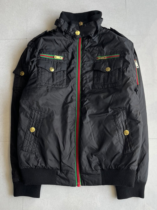 Vintage Black Unique Nylon Jacket Size L