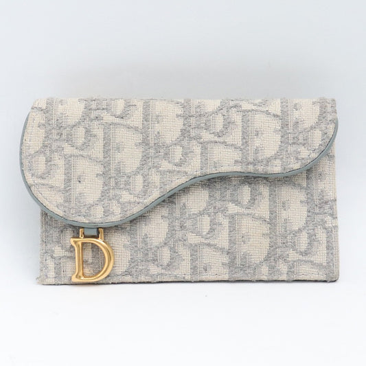 DIOR SADDLE Flap Card Holder Gray Wallet Size ONE SIZE