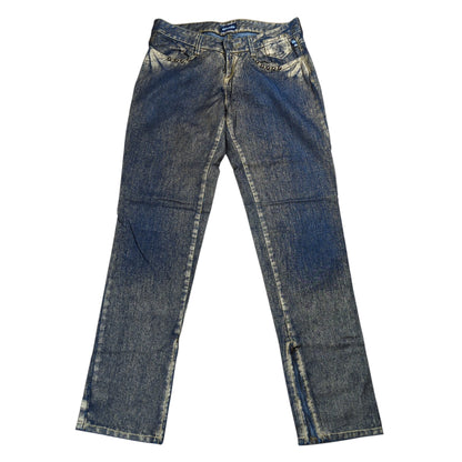 Jean Paul GAULTIER Glitter Coating Side Zip Jeans Size 28