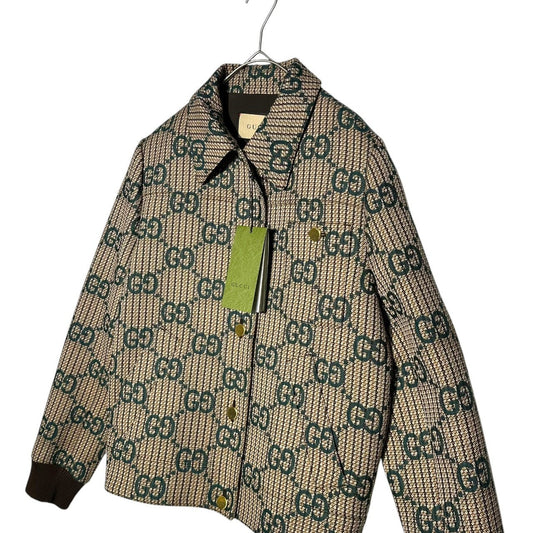 GUCCI Cruise 24/25 GG Logo Wool Bomber Jacket Size 36