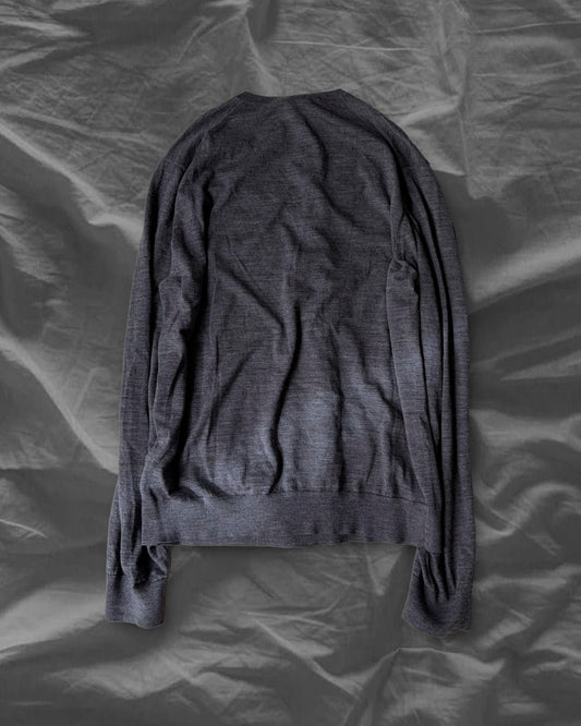 GUCCI 16AW Alessandro Michele Wool V-Neck Knit Gray Size S