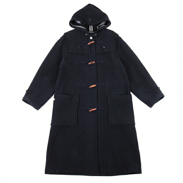 Papas Embroidered Logo Wool Duffel Coat Navy Size M