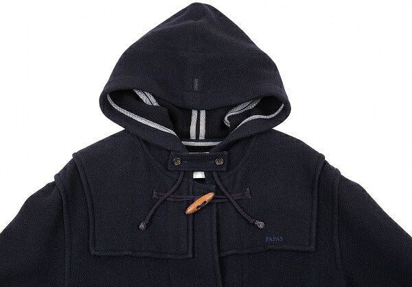 Papas Embroidered Logo Wool Duffel Coat Navy Size M