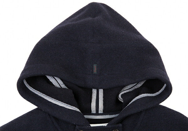 Papas Embroidered Logo Wool Duffel Coat Navy Size M