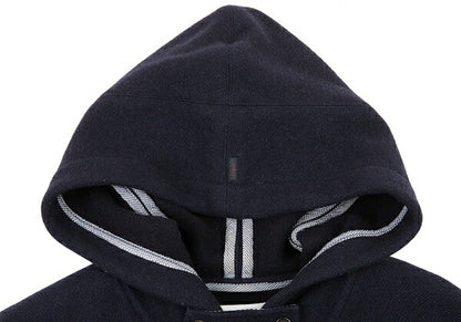 Papas Embroidered Logo Wool Duffel Coat Navy Size M