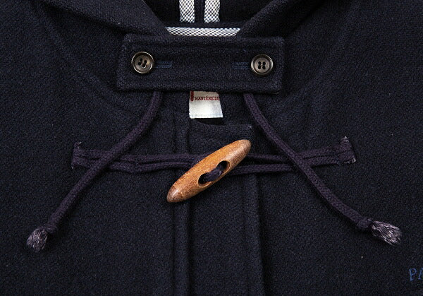 Papas Embroidered Logo Wool Duffel Coat Navy Size M