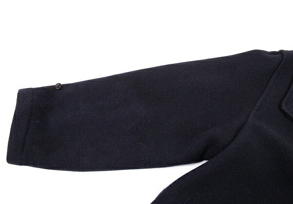 Papas Embroidered Logo Wool Duffel Coat Navy Size M