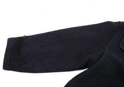 Papas Embroidered Logo Wool Duffel Coat Navy Size M