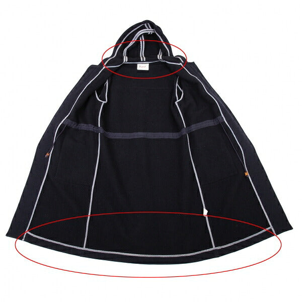 Papas Embroidered Logo Wool Duffel Coat Navy Size M