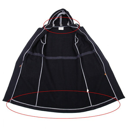 Papas Embroidered Logo Wool Duffel Coat Navy Size M
