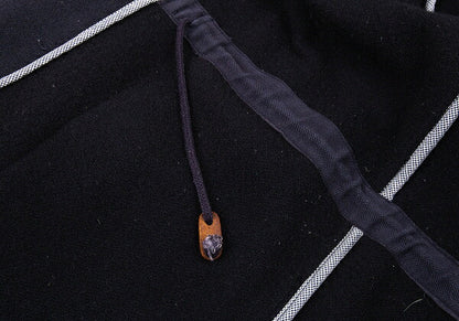 Papas Embroidered Logo Wool Duffel Coat Navy Size M