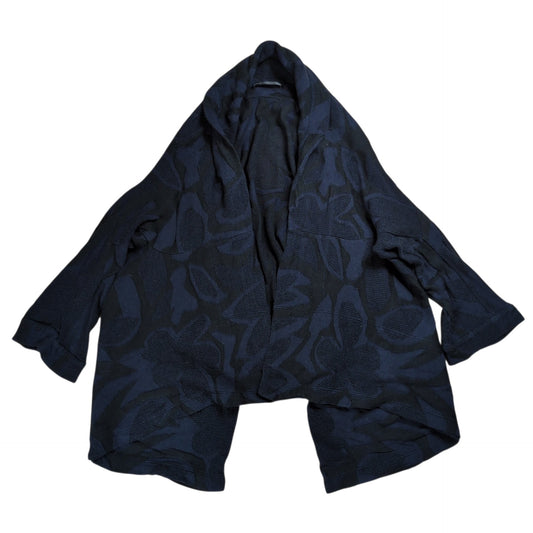 Y's Navy Geometry Deformed Cotton Cardigan Size 2